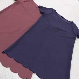 2 Scalloped Medium Dress Purple
